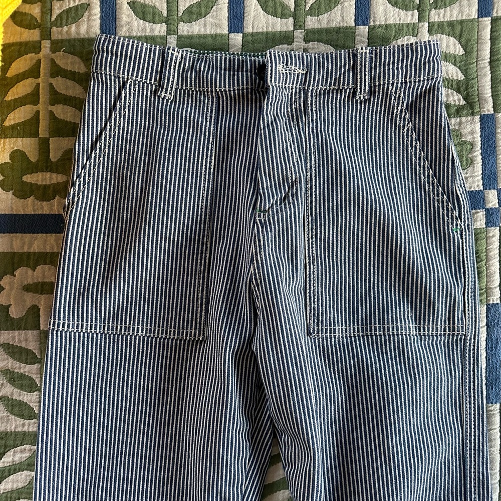 Mini Boden hickory striped jeans 12 years